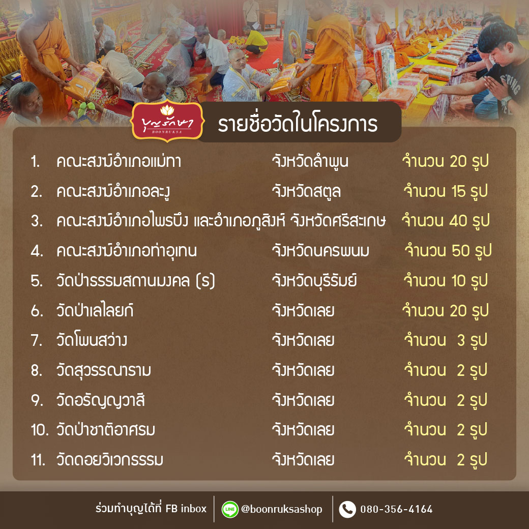 โครงการถวายผ้าไตรและของใช้จำเป็น แด่พระบวชใหม่และพระที่กำลังศึกษาพระธรรมวินัย ปี 2568
